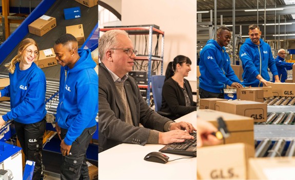 Work situations at GLS in the office or in operation